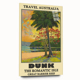 Dunk Island Retro Travel Poster | Great Barrier Reef Paradise Art