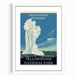 Vintage Yellowstone Old Faithful Poster - Retro National Park Art