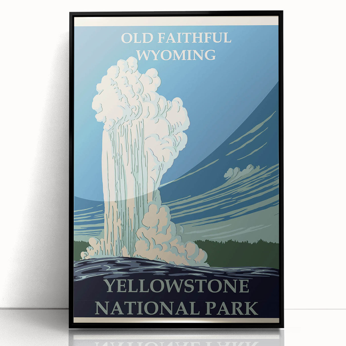 Vintage Yellowstone Old Faithful Poster - Retro National Park Art