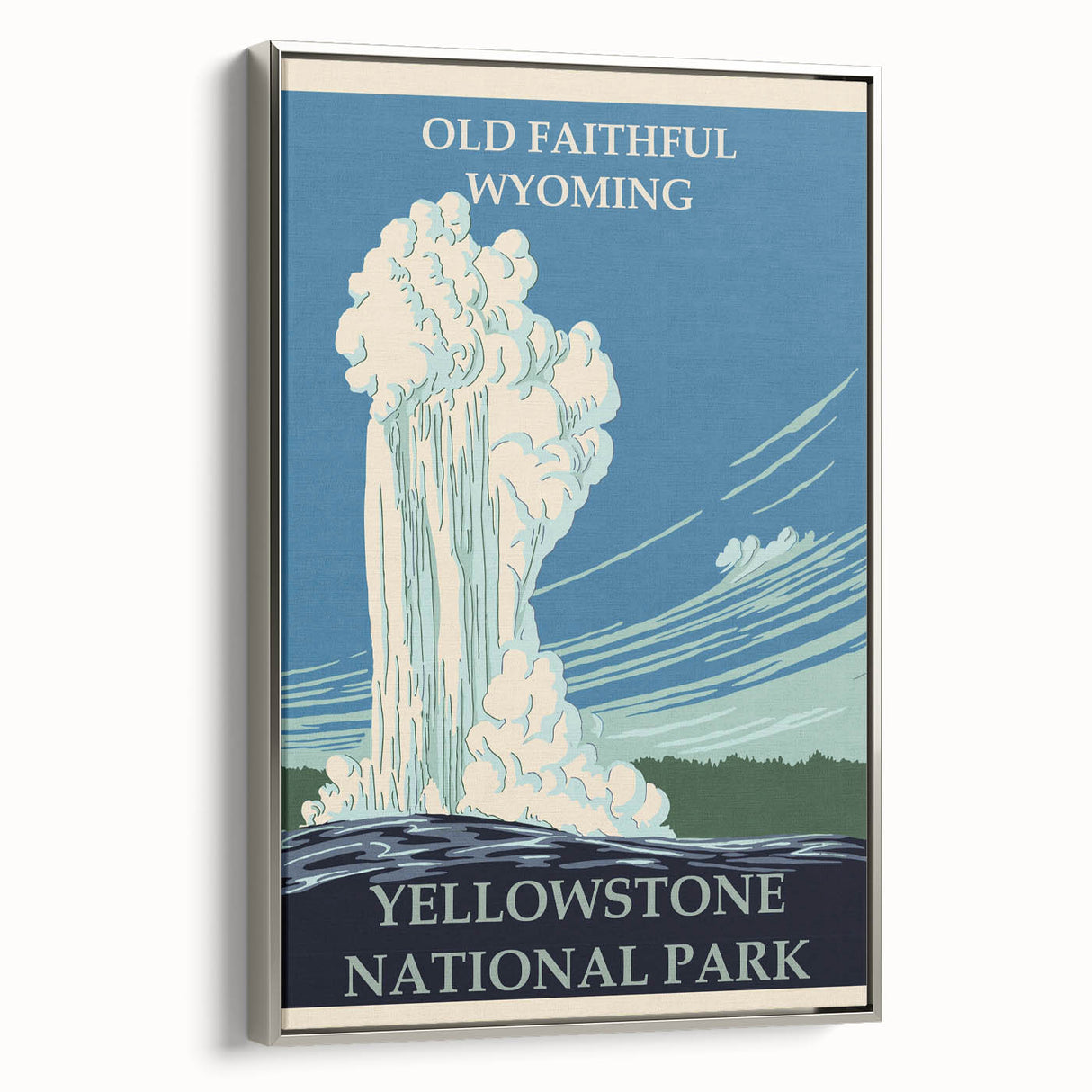 Vintage Yellowstone Old Faithful Poster - Retro National Park Art