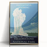 Vintage Yellowstone Old Faithful Poster - Retro National Park Art