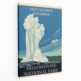 Vintage Yellowstone Old Faithful Poster - Retro National Park Art