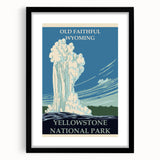 Vintage Yellowstone Old Faithful Poster - Retro National Park Art