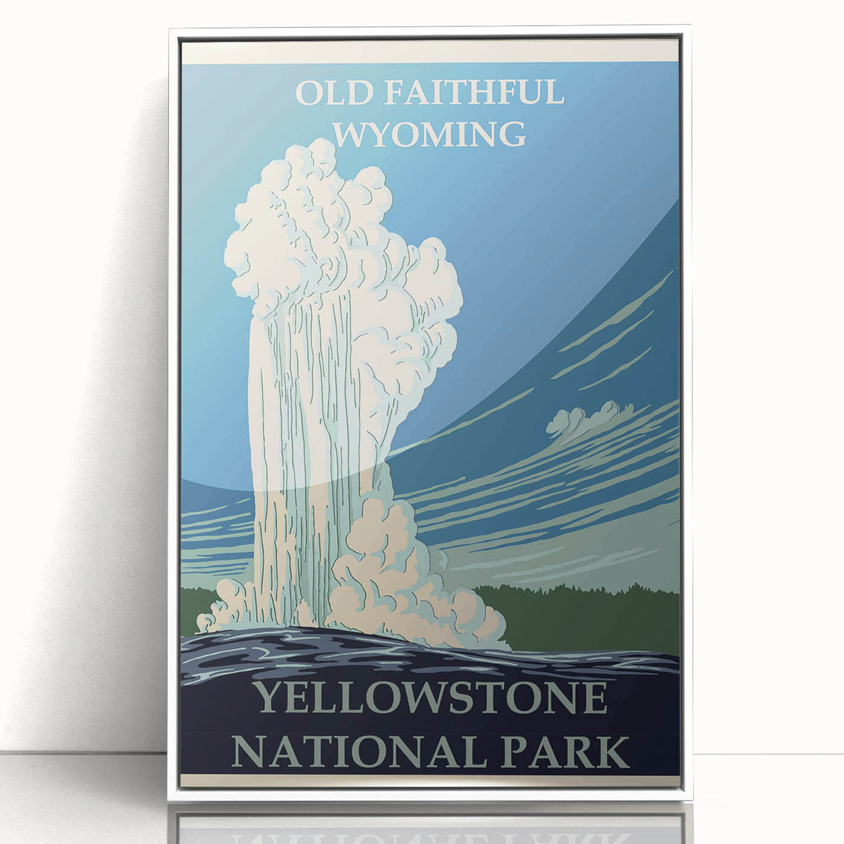 Vintage Yellowstone Old Faithful Poster - Retro National Park Art