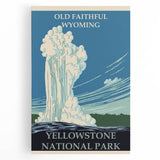 Vintage Yellowstone Old Faithful Poster - Retro National Park Art