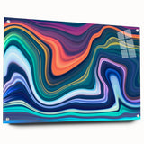 Vibrant Fluid Abstract Wall Art – Modern Teal and Blue Canvas Print