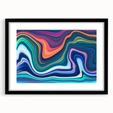 Vibrant Fluid Abstract Wall Art – Modern Teal and Blue Canvas Print
