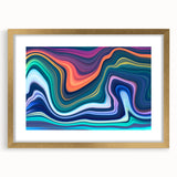 Vibrant Fluid Abstract Wall Art – Modern Teal and Blue Canvas Print