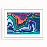 Vibrant Fluid Abstract Wall Art – Modern Teal and Blue Canvas Print