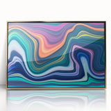 Vibrant Fluid Abstract Wall Art – Modern Teal and Blue Canvas Print
