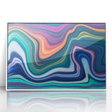 Vibrant Fluid Abstract Wall Art – Modern Teal and Blue Canvas Print