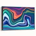 Vibrant Fluid Abstract Wall Art – Modern Teal and Blue Canvas Print