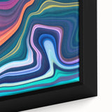 Vibrant Fluid Abstract Wall Art – Modern Teal and Blue Canvas Print