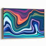 Vibrant Fluid Abstract Wall Art – Modern Teal and Blue Canvas Print