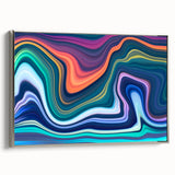 Vibrant Fluid Abstract Wall Art – Modern Teal and Blue Canvas Print