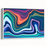 Vibrant Fluid Abstract Wall Art – Modern Teal and Blue Canvas Print