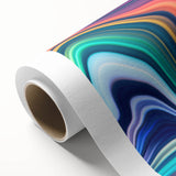 Vibrant Fluid Abstract Wall Art – Modern Teal and Blue Canvas Print