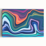 Vibrant Fluid Abstract Wall Art – Modern Teal and Blue Canvas Print