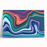 Vibrant Fluid Abstract Wall Art – Modern Teal and Blue Canvas Print