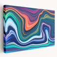 Vibrant Fluid Abstract Wall Art – Modern Teal and Blue Canvas Print