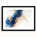 Modern Luxury Abstract Painting – High-End Navy & Gold Canvas Print