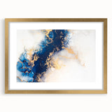 Modern Luxury Abstract Painting – High-End Navy & Gold Canvas Print