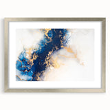 Modern Luxury Abstract Painting – High-End Navy & Gold Canvas Print