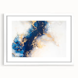 Modern Luxury Abstract Painting – High-End Navy & Gold Canvas Print