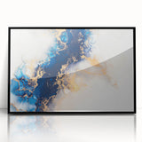 Modern Luxury Abstract Painting – High-End Navy & Gold Canvas Print