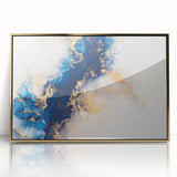 Modern Luxury Abstract Painting – High-End Navy & Gold Canvas Print