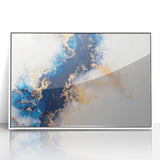 Modern Luxury Abstract Painting – High-End Navy & Gold Canvas Print