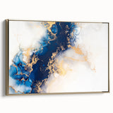 Modern Luxury Abstract Painting – High-End Navy & Gold Canvas Print