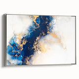 Modern Luxury Abstract Painting – High-End Navy & Gold Canvas Print