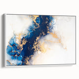 Modern Luxury Abstract Painting – High-End Navy & Gold Canvas Print