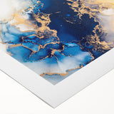 Modern Luxury Abstract Painting – High-End Navy & Gold Canvas Print