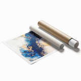 Modern Luxury Abstract Painting – High-End Navy & Gold Canvas Print