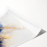 Modern Luxury Abstract Painting – High-End Navy & Gold Canvas Print