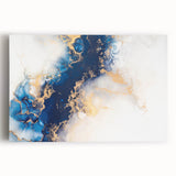 Modern Luxury Abstract Painting – High-End Navy & Gold Canvas Print