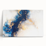 Modern Luxury Abstract Painting – High-End Navy & Gold Canvas Print