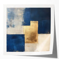 Moody Modern Wall Art – Navy Blue & Gold Abstract Canvas Painting