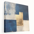 Moody Modern Wall Art – Navy Blue & Gold Abstract Canvas Painting