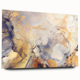 Contemporary Fluid Art Pieces – Gold & Gray Ink Swirl Canvas