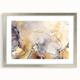 Contemporary Fluid Art Pieces – Gold & Gray Ink Swirl Canvas