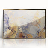 Contemporary Fluid Art Pieces – Gold & Gray Ink Swirl Canvas