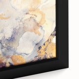 Contemporary Fluid Art Pieces – Gold & Gray Ink Swirl Canvas