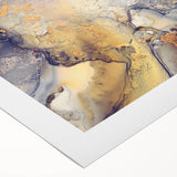 Contemporary Fluid Art Pieces – Gold & Gray Ink Swirl Canvas