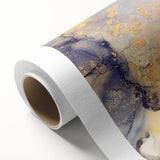 Contemporary Fluid Art Pieces – Gold & Gray Ink Swirl Canvas