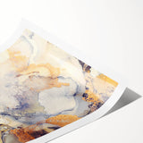 Contemporary Fluid Art Pieces – Gold & Gray Ink Swirl Canvas