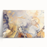 Contemporary Fluid Art Pieces – Gold & Gray Ink Swirl Canvas