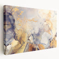 Contemporary Fluid Art Pieces – Gold & Gray Ink Swirl Canvas